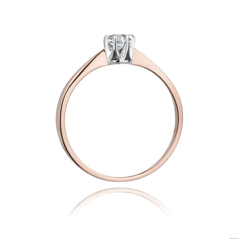 Pierścionek W111 Diament 0,15ct różowe złoto