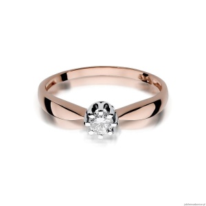 Pierścionek W228 Diament 0,20ct różowe złoto
