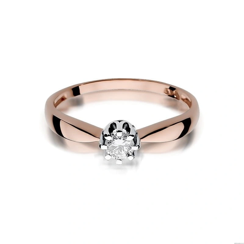 Pierścionek W228 Diament 0,20ct różowe złoto