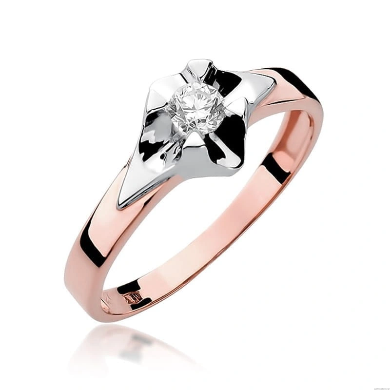 Pierścionek W155 Diament 0,20ct różowe złoto