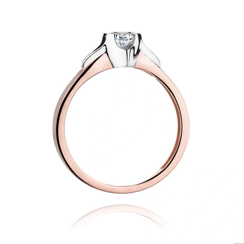 Pierścionek W155 Diament 0,20ct różowe złoto