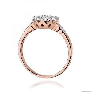 Pierścionek W565 z diamentami różowe złoto