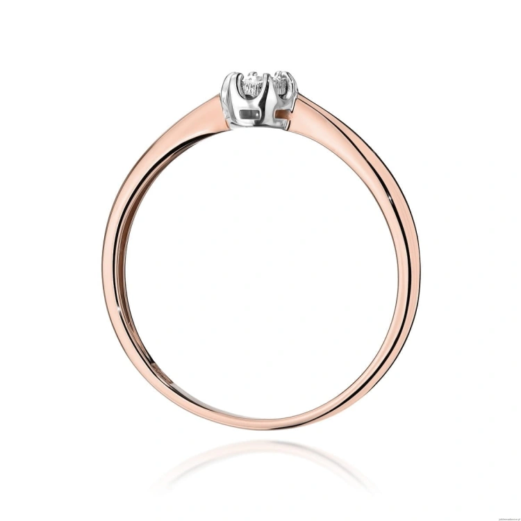 Pierścionek W567 Diament 0,06ct różowe złoto