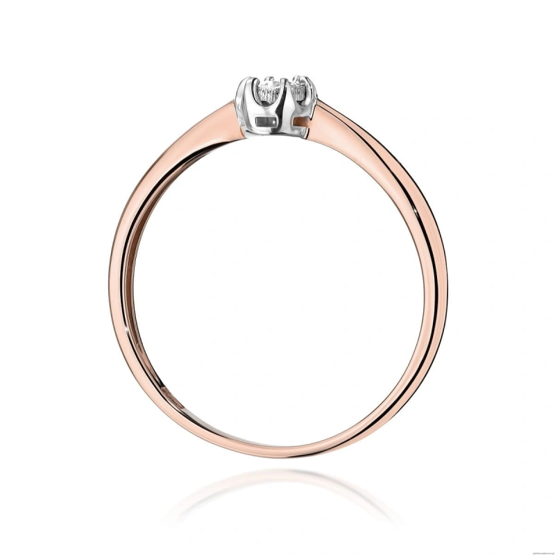 Pierścionek W567 Diament 0,06ct różowe złoto