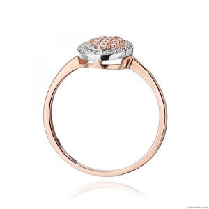 Pierścionek W570 z diamentami różowe złoto