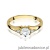 Pierścionek W0076 Biały Szafir 0,60ct żółte złoto