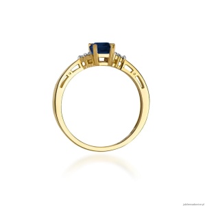Pierścionek W002 Szafir 0,60ct żółte złoto