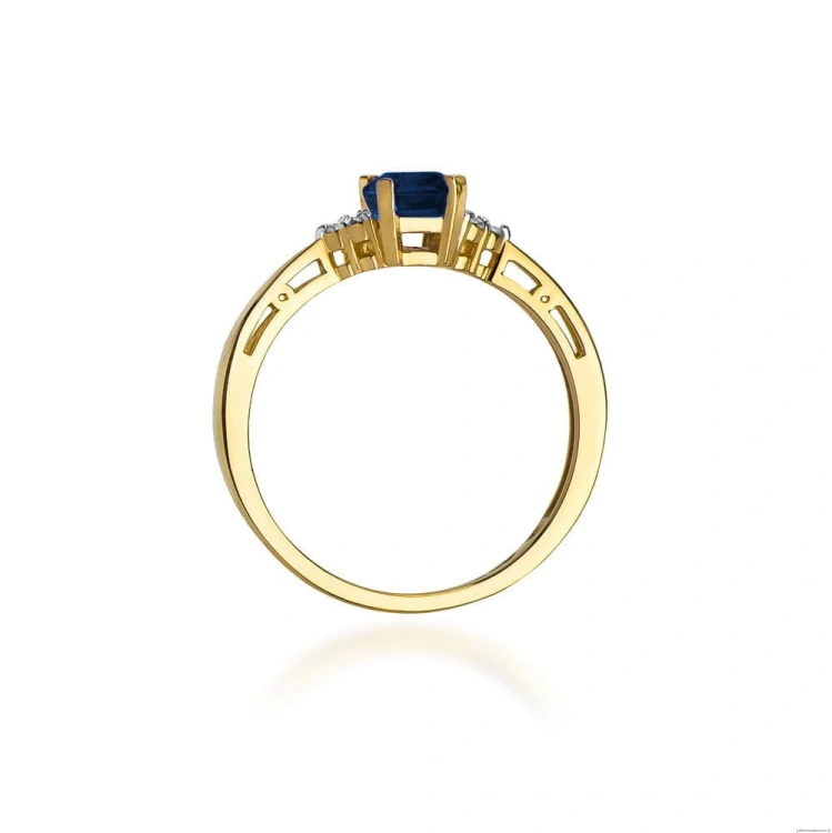 Pierścionek W002 Szafir 0,60ct żółte złoto