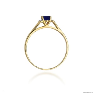 Pierścionek W005 Szafir 0,70ct żółte złoto