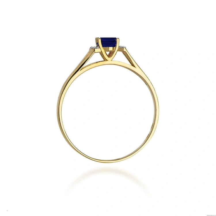 Pierścionek W005 Szafir 0,70ct żółte złoto