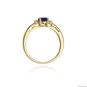 Pierścionek W010 Szafir 0,50ct żółte złoto