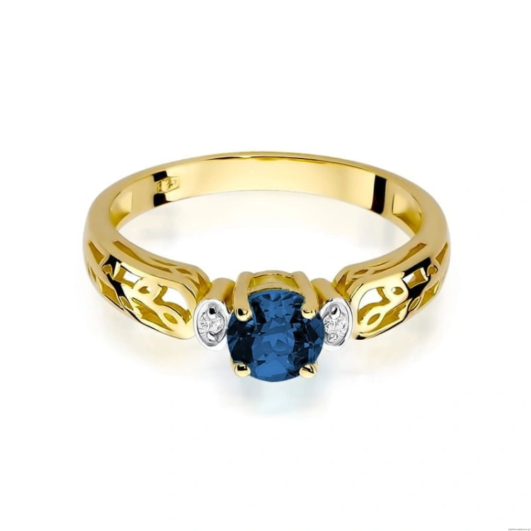 Pierścionek W014 Szafir 0,50ct żółte złoto