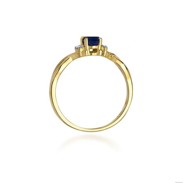 Pierścionek W019 Szafir 0,70ct żółte złoto