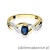 Pierścionek W028 Szafir 0,70ct żółte złoto