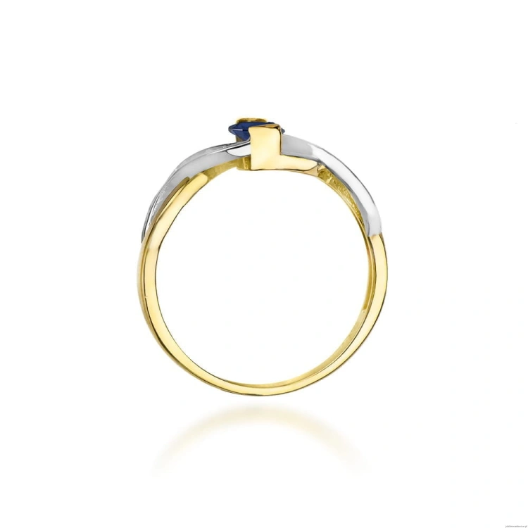 Pierścionek W028 Szafir 0,70ct żółte złoto