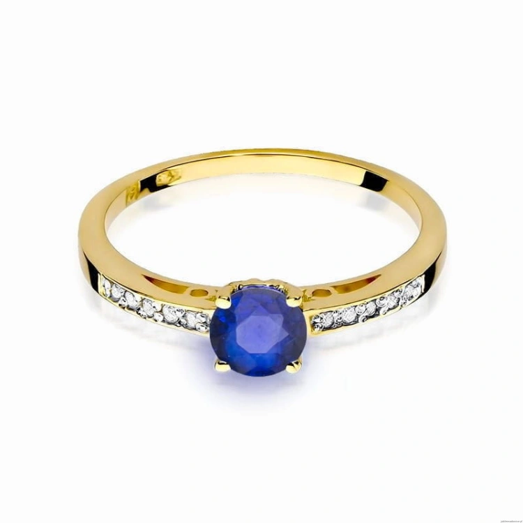Pierścionek W066 Szafir 0,50ct żółte złoto