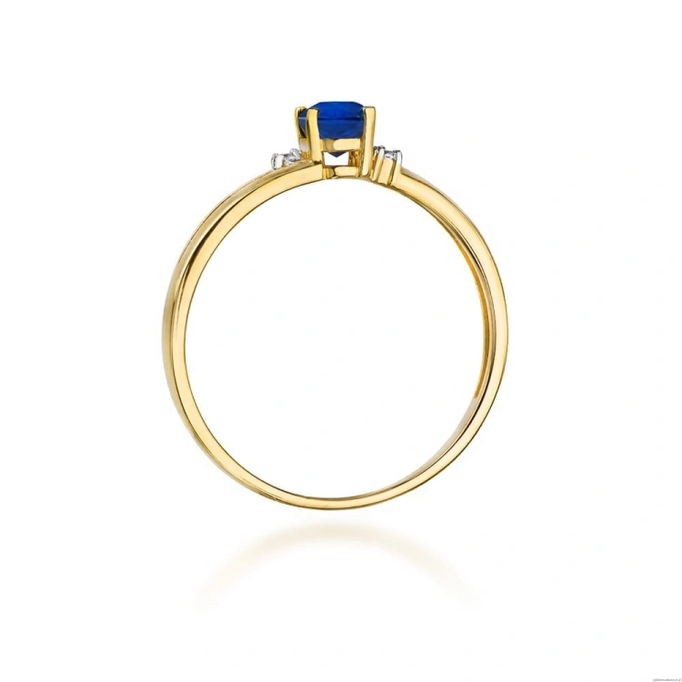 Pierścionek W068 Szafir 0,70ct żółte złoto