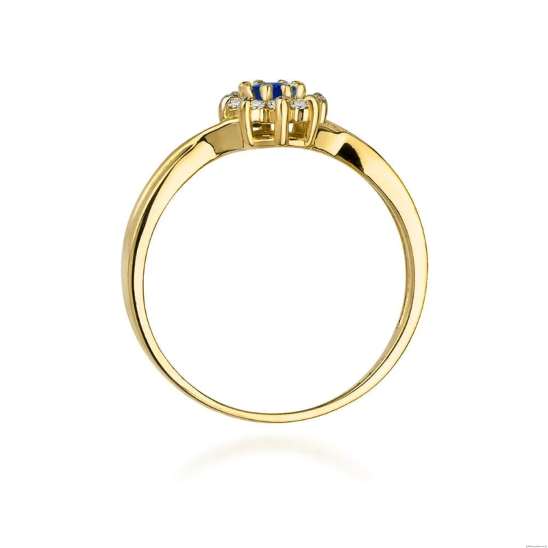 Pierścionek W072 Szafir 0,15ct żółte złoto