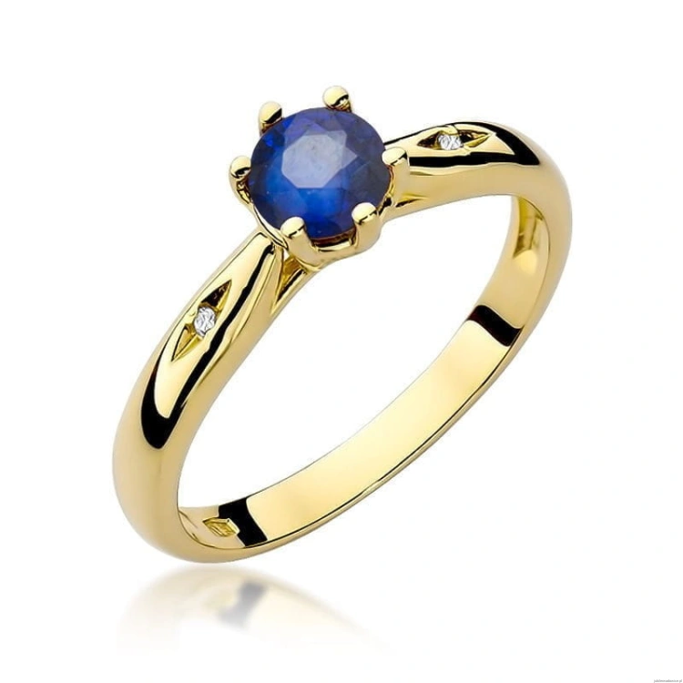 Pierścionek W074 Szafir 0,50ct żółte złoto