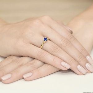 Pierścionek W074 Szafir 0,50ct żółte złoto