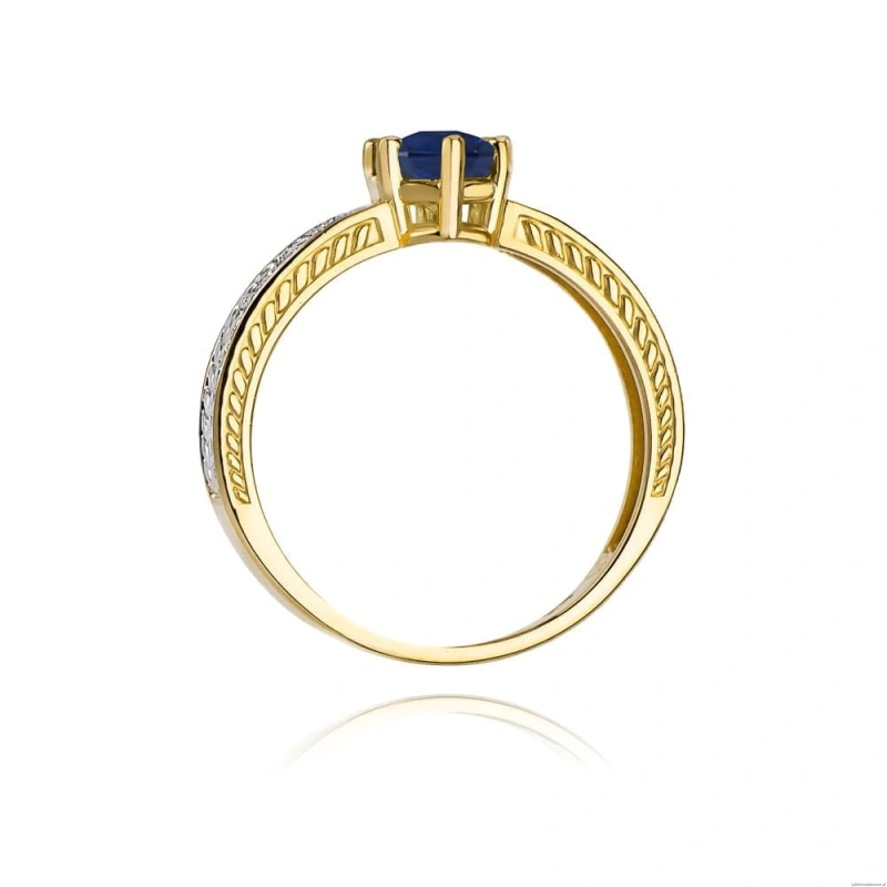 Pierścionek W075 Szafir 0,50ct żółte złoto