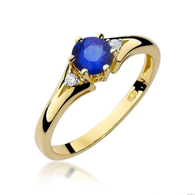 Pierścionek W0076 Szafir 0,50ct żółte złoto