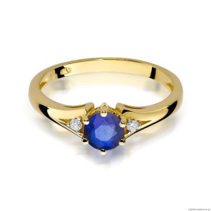 Pierścionek W0076 Szafir 0,50ct żółte złoto