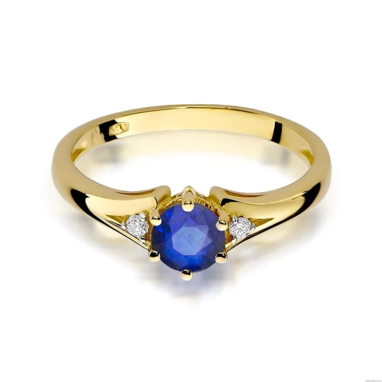 Pierścionek W0076 Szafir 0,50ct żółte złoto