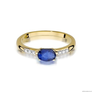 Pierścionek W077 Szafir 0,70ct żółte złoto