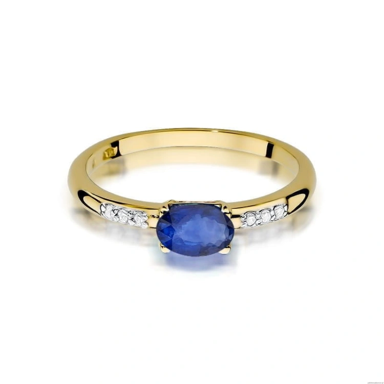 Pierścionek W077 Szafir 0,70ct żółte złoto