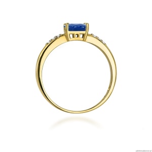 Pierścionek W077 Szafir 0,70ct żółte złoto