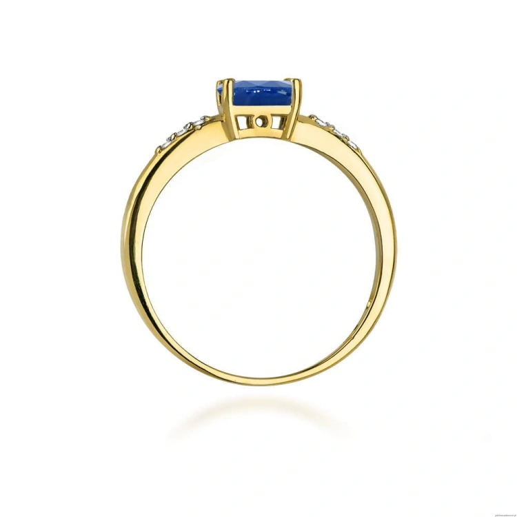 Pierścionek W077 Szafir 0,70ct żółte złoto
