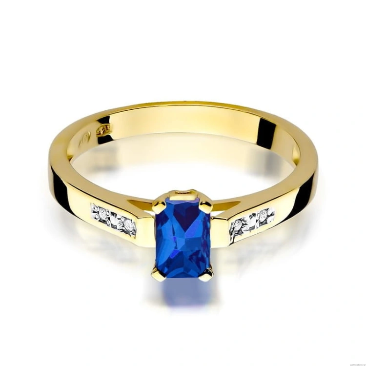 Pierścionek W078 Szafir 0,60ct żółte złoto