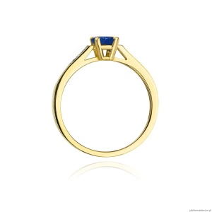 Pierścionek W078 Szafir 0,60ct żółte złoto