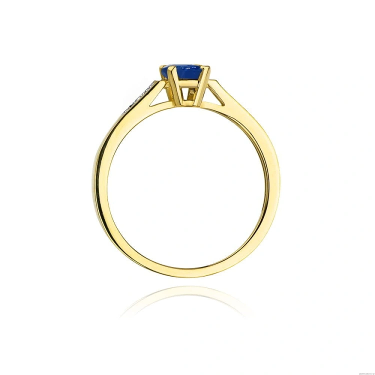 Pierścionek W078 Szafir 0,60ct żółte złoto