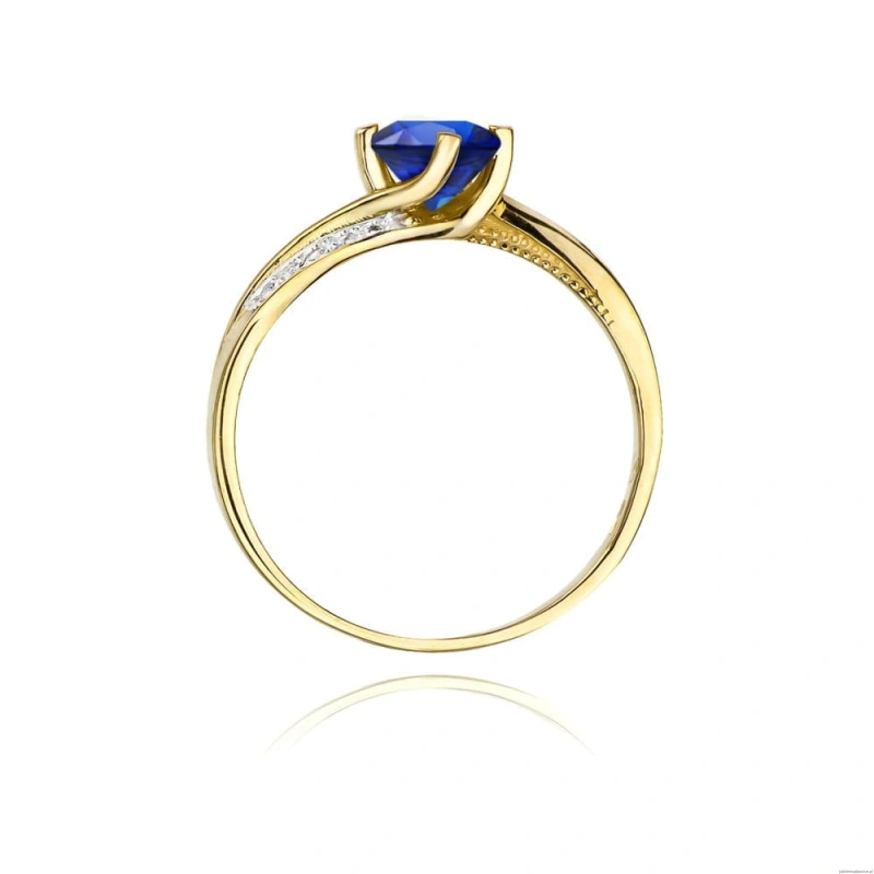 Pierścionek W084 Szafir 0,50ct żółte złoto