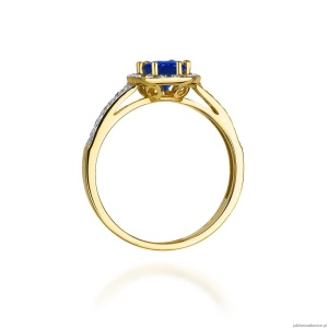 Pierścionek W087 Szafir 0,50ct żółte złoto