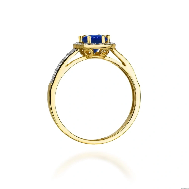 Pierścionek W087 Szafir 0,50ct żółte złoto