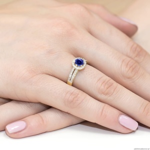 Pierścionek W087 Szafir 0,50ct żółte złoto