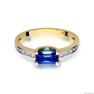 Pierścionek W105 Szafir 0,60ct żółte złoto