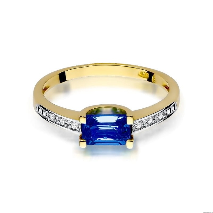 Pierścionek W105 Szafir 0,60ct żółte złoto