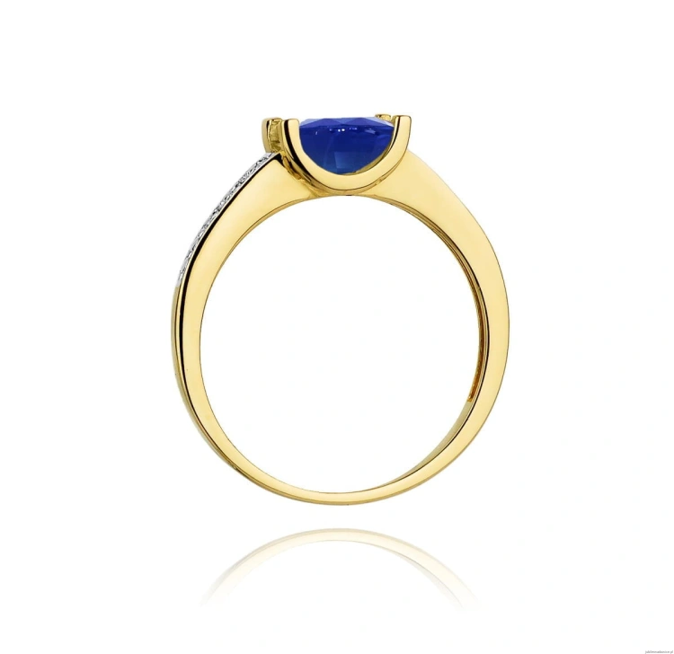 Pierścionek W105 Szafir 0,60ct żółte złoto