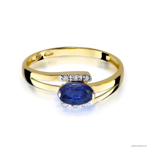 Pierścionek W119 Szafir 0,70ct żółte złoto
