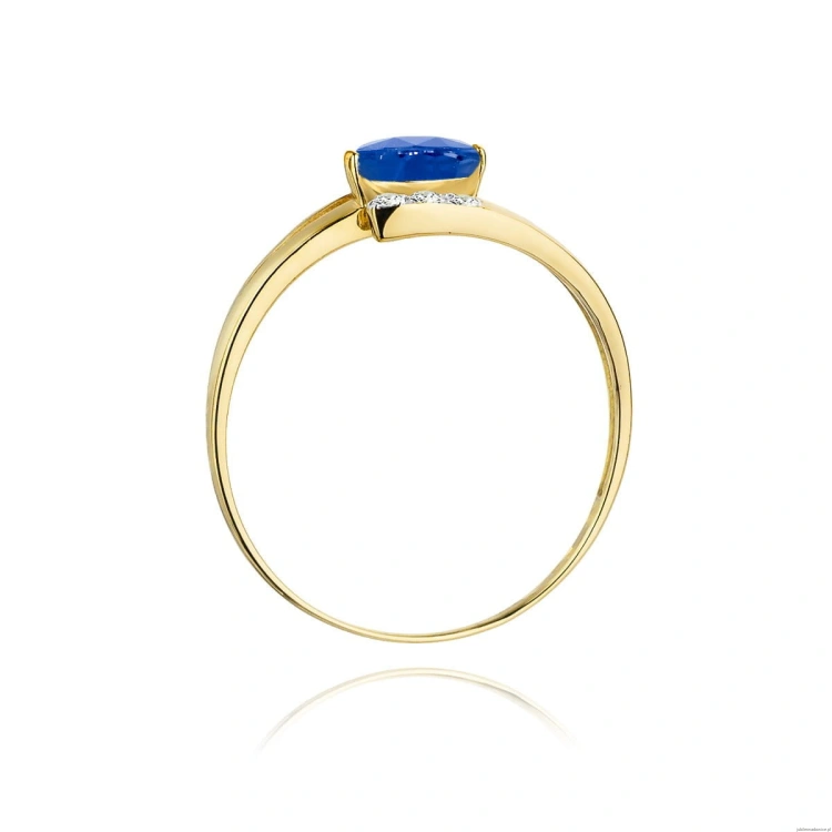 Pierścionek W119 Szafir 0,70ct żółte złoto
