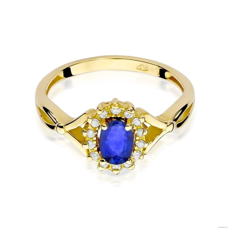 Pierścionek W182 Szafir 0,70ct żółte złoto