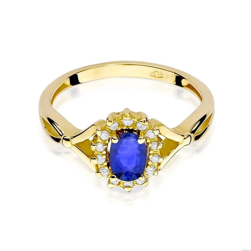Pierścionek W182 Szafir 0,70ct żółte złoto