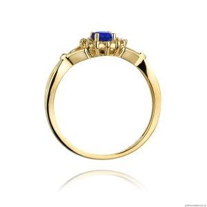 Pierścionek W182 Szafir 0,70ct żółte złoto