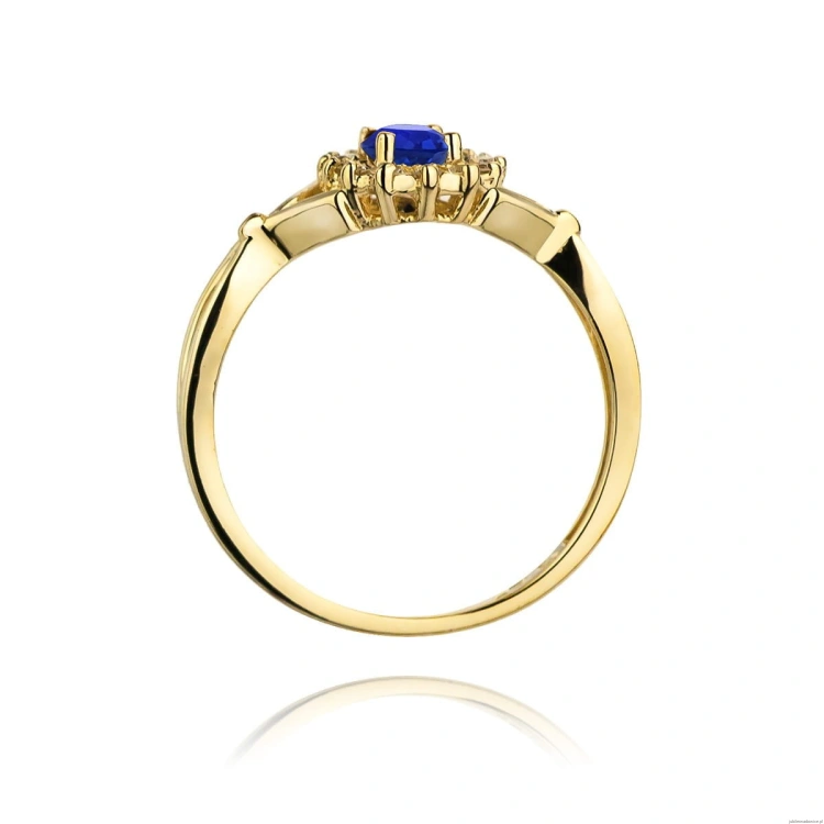 Pierścionek W182 Szafir 0,70ct żółte złoto