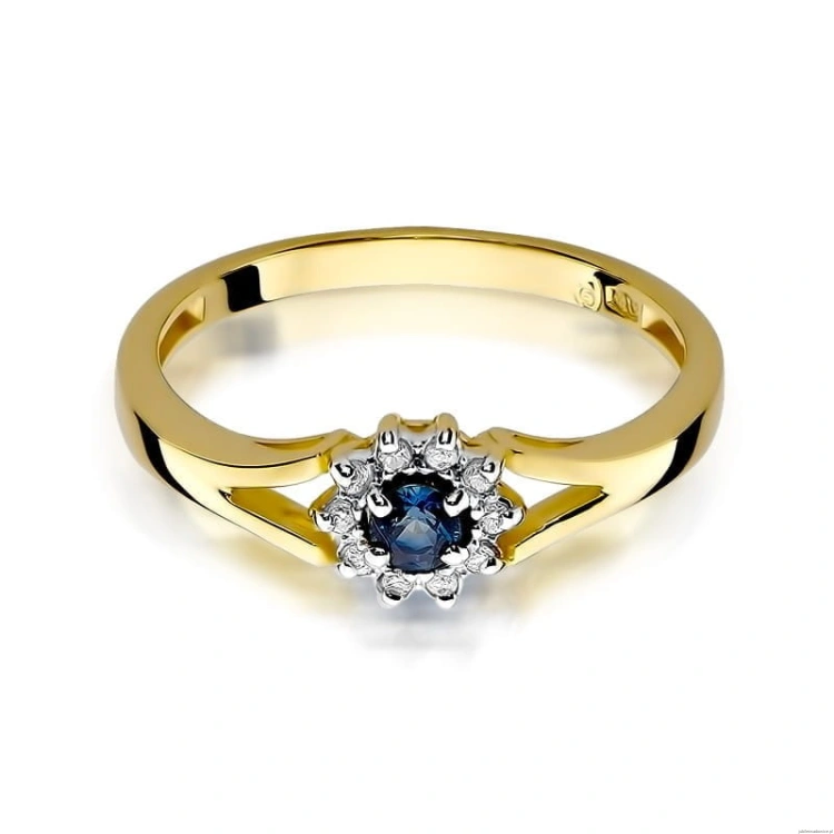 Pierścionek W185 Szafir 0,15ct żółte złoto