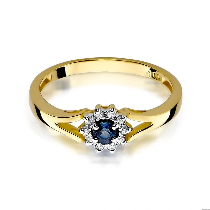Pierścionek W185 Szafir 0,15ct żółte złoto